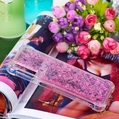 Силіконовий (TPU) чохол Deexe Liquid Glitter для Samsung Galaxy A7 2018 (A750) - Red