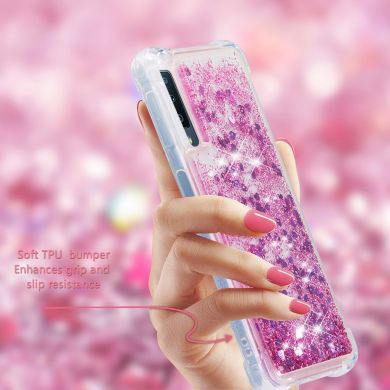 Силіконовий (TPU) чохол Deexe Liquid Glitter для Samsung Galaxy A7 2018 (A750) - Red