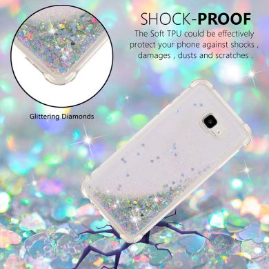 Силіконовий (TPU) чохол Deexe Liquid Glitter для Samsung Galaxy J4+ (J415), Silver