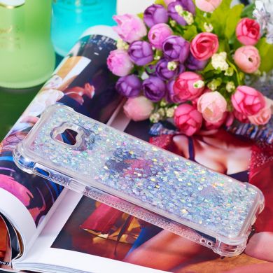 Силіконовий (TPU) чохол Deexe Liquid Glitter для Samsung Galaxy J4+ (J415), Silver