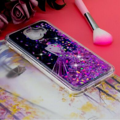 Силиконовый (TPU) чехол Deexe Liquid Glitter для Samsung Galaxy J6+ (J610) Girl's Back