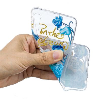 Силиконовый (TPU) чехол Deexe Pretty Glossy для Samsung Galaxy A7 2018 (A750) - Unicorn and Blue Flower