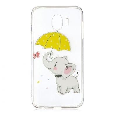Силиконовый (TPU) чехол Deexe Pretty Glossy для Samsung Galaxy J4 2018 (J400) - Elephant Holding an Umbrella