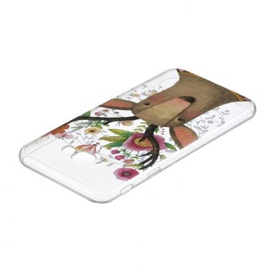 Силиконовый (TPU) чехол Deexe Pretty Glossy для Samsung Galaxy J4+ (J415) - Flowered Elk
