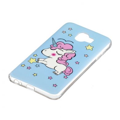 Силиконовый (TPU) Deexe LumiCase для Samsung Galaxy J6 2018 (J600) - Shy Unicorn