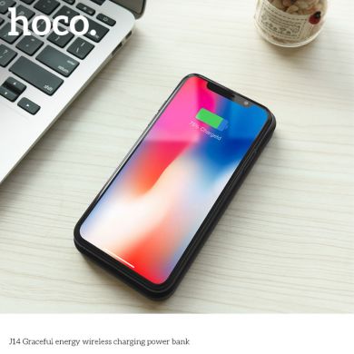 Внешний аккумулятор с беспроводной зарядкой HOCO J14 Graceful Energy 10 000 mAh - Black