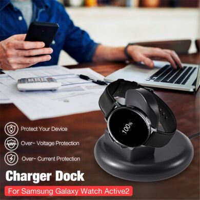 Зарядное устройство Deexe Wireless Charging Dock для Samsung Galaxy Watch Active / Active 2 / Galaxy Watch 3 / Galaxy Watch 4 - Black