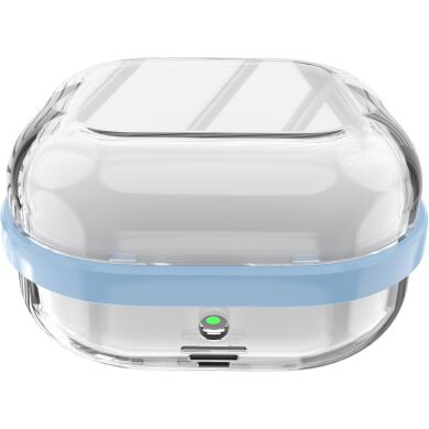 Защитный чехол Deexe Clear Guard для Samsung Galaxy Buds 4 / Buds 4 Pro - Transparent / Blue