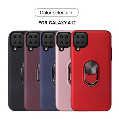 Защитный чехол Deexe Color Ring для Samsung Galaxy A12 (A125) / A12 Nacho (A127) / M12 (M127) - Wine Red