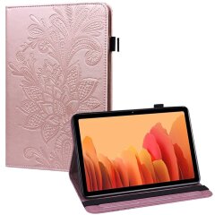 Защитный чехол Deexe Flower Print для Samsung Galaxy Tab A7 10.4 (2020) - Rose Gold