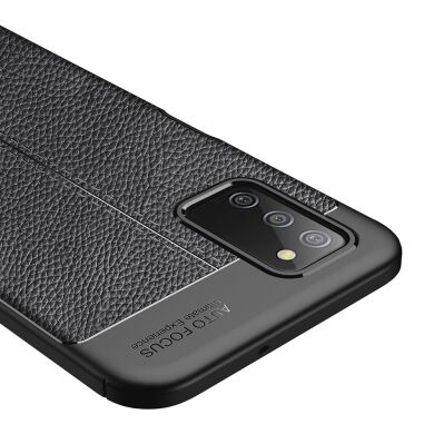 Защитный чехол Deexe Leather Cover для Samsung Galaxy A03s (A037) - Black