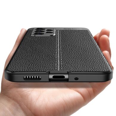 Защитный чехол Deexe Leather Cover для Samsung Galaxy A73 - Black