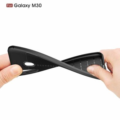 Защитный чехол Deexe Leather Cover для Samsung Galaxy M30 (M305) - Black