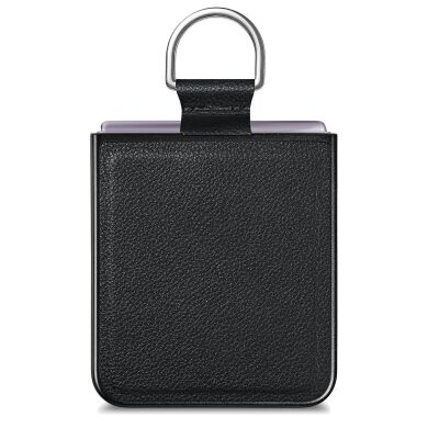 Защитный чехол Deexe Litchi Ring Case для Samsung Galaxy Flip 8 - Black
