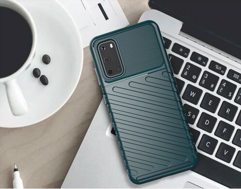 Защитный чехол Deexe Thunder Series для Samsung Galaxy S20 (G980) - Green