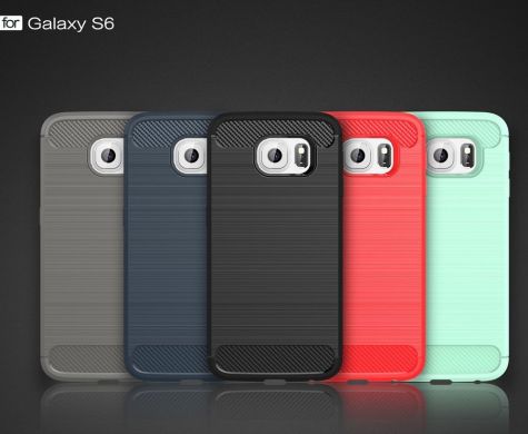 Захисний чохол UniCase Carbon для Samsung Galaxy S6 (G920), Червоний