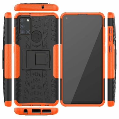 Защитный чехол UniCase Hybrid X для Samsung Galaxy A21s (A217) - Black / Orange