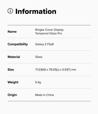 Комплект захисних стекол (2шт) Ringke Cover Display Tempered Glass Pro для Samsung Galaxy Flip 8 (8800328819412)