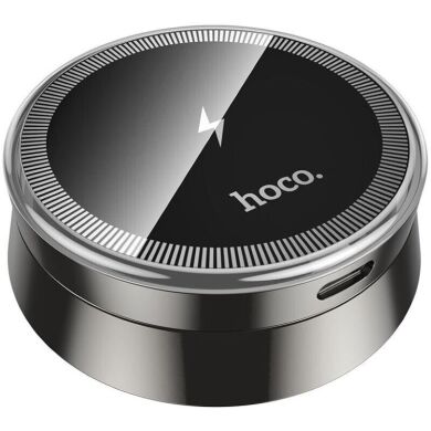 Автомобільний тримач із бездротовою зарядкою Hoco HW33 (15W) - Metal Grey
