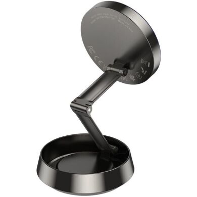 Автомобільний тримач із бездротовою зарядкою Hoco HW33 (15W) - Metal Grey