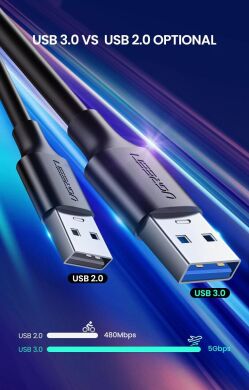 Кабель UGREEN US184 USB 3.0 to Type-C (3A, 0.5m) - Black