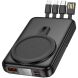 Внешний аккумулятор Hoco J135 Rico 22.5W + PD20W (10000mAh) + кабель MicroUSB + Type-C + Lightning + USB - Black. Фото 3 из 6