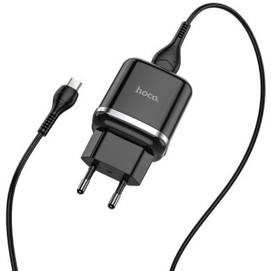 Мережевий зарядний пристрій Hoco N3 Special QC3.0 + Кабель MicroUSB - Black