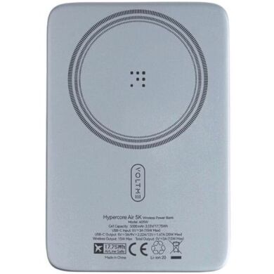 Зовнішній акумулятор Voltme Hypercore Air Wireless 15W (5000mAh) - Dark Grey
