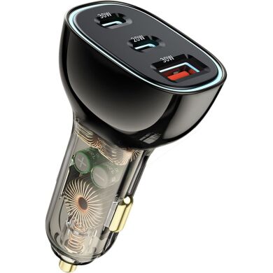 Автомобільний зарядний пристрій WiWU PC700 PD80W + QC3.0 (2Type-C + USB) - Black