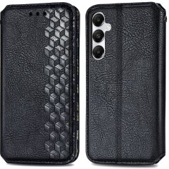 Чехол Deexe Rhombus Wallet для Samsung Galaxy A55 (A556) - Black