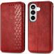 Чохол Deexe Rhombus Wallet для Samsung Galaxy S26 Plus - Red