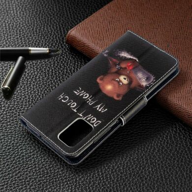 Чохол-книжка Deexe Color Wallet для Samsung Galaxy A51 (А515) - Brown Bear and Warning Words