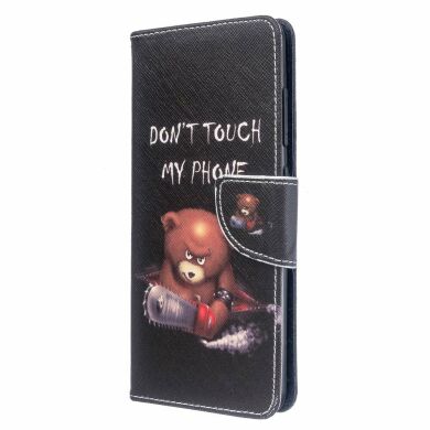 Чехол-книжка Deexe Color Wallet для Samsung Galaxy A51 (А515) - Brown Bear and Warning Words