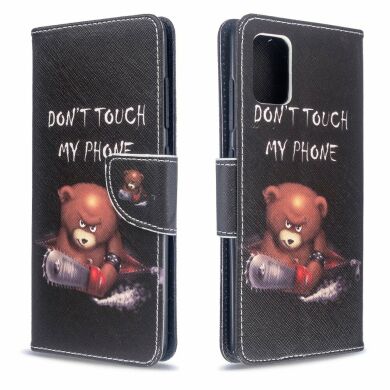 Чехол-книжка Deexe Color Wallet для Samsung Galaxy A51 (А515) - Brown Bear and Warning Words