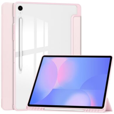 Чехол-книжка Deexe Crystal Back для Samsung Galaxy Tab S10 FE Plus - Pink