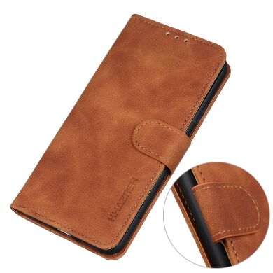 Чехол-книжка KHAZNEH Retro Wallet для Samsung Galaxy S26 FE - Brown
