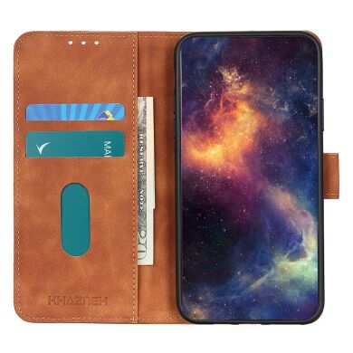 Чехол-книжка KHAZNEH Retro Wallet для Samsung Galaxy S26 FE - Brown