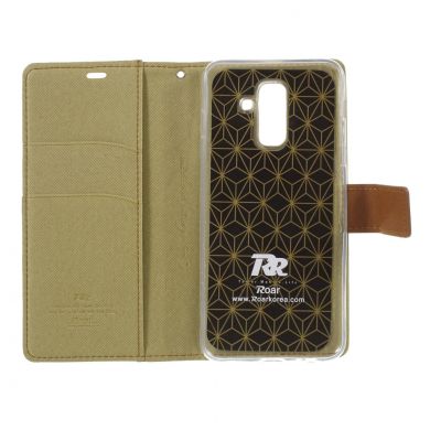 Чохол-книжка ROAR KOREA Cloth Texture для Samsung Galaxy A6+ 2018 (A605) - Khaki