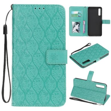 Чехол UniCase Leaf Wallet для Samsung Galaxy A7 2018 (A750) - Cyan