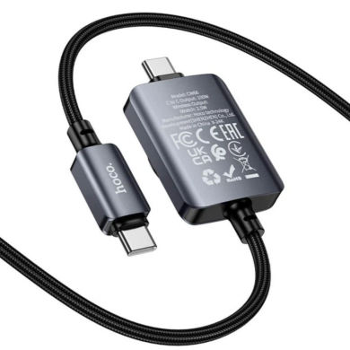 Кабель с беспроводной зарядкой Hoco CW66 2 in 1 Type-C to Apple Watch + Type-C (100W, 1.2m) - Black