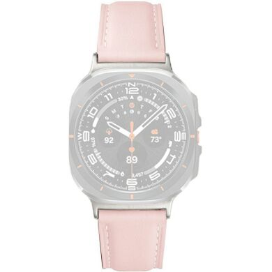 Кожаный ремешок Deexe Genuine Leather для Samsung Galaxy Watch Ultra (47mm) / Ultra (2025) - Light Pink
