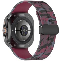 Ремешок Deexe Camouflage Pattern для Samsung Galaxy Watch Ultra (47mm) - Wine Red