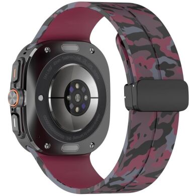 Ремешок Deexe Camouflage Pattern для Samsung Galaxy Watch Ultra (47mm) - Wine Red