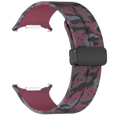 Ремешок Deexe Camouflage Pattern для Samsung Galaxy Watch Ultra (47mm) - Wine Red