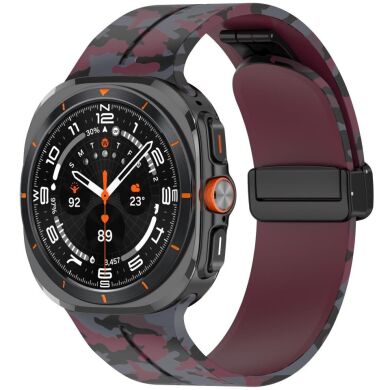 Ремешок Deexe Camouflage Pattern для Samsung Galaxy Watch Ultra (47mm) - Wine Red