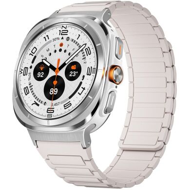 Ремінець Deexe Flexible Fit для Samsung Galaxy Watch Ultra (47mm) / Ultra (2025) - White / Silver