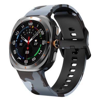 Ремешок Deexe Silicone Watchband для Samsung Galaxy Watch Ultra (47mm) / Ultra (2025) - Black / Grey