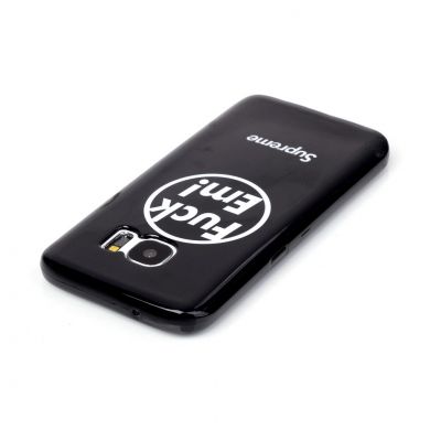 Силиконовая накладка Deexe Black Style для Samsung Galaxy S7 (G930) - Fuck Em