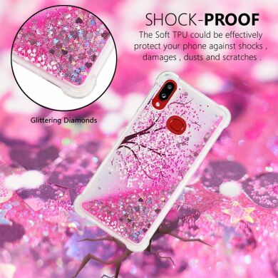 Силиконовая (TPU) накладка Deexe Fashion Glitter для Samsung Galaxy A10s (A107) - Peach Blossom