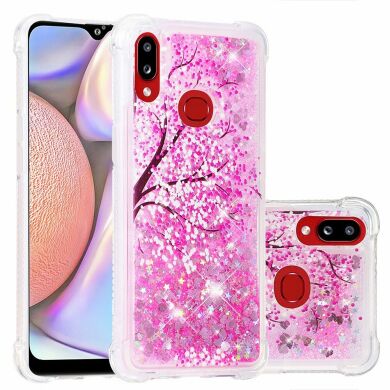 Силиконовая (TPU) накладка Deexe Fashion Glitter для Samsung Galaxy A10s (A107) - Peach Blossom